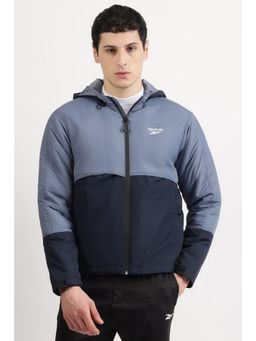 Reebok - Men Colorblock Jackets - Navy Blue