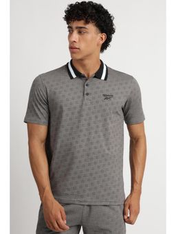 Reebok - Men Printed Polo T-shirt - Grey