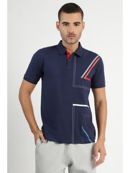 Reebok - Men Printed Polo T-shirt - Navy Blue