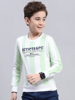 Monte Carlo - Boy's Stripes Round Neck Full Sleeve Sweatshirt