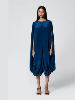 The Burnt Toast - Blue Double Cowl Dress