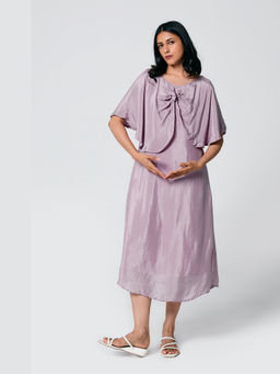 The Burnt Toast - Lavender Midi Bow Dress