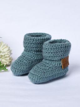 FUNKRAFTS - Grey Woven Regular Fit Pair of Booties (0-6 Months)