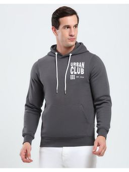 Rock.it - Men's Grey Hooded Neck Full Sleeve Hoodie
