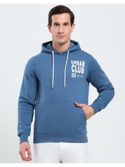 Rock.it - Men's Blue Hooded Neck Full Sleeve Hoodie
