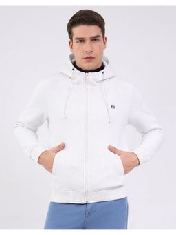 Monte Carlo - White Hooded Neck Full Sleeve Hoodie