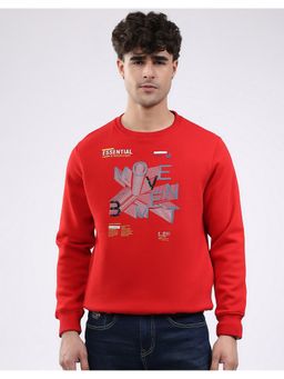 Monte Carlo - Red Round Neck Full Sleeve Sweatshirt