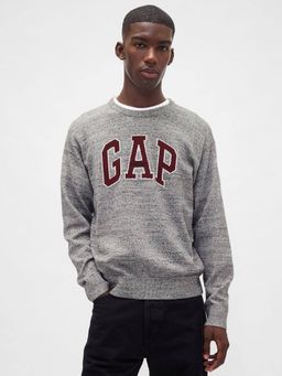 GAP - Men's Grey Logo Drop-Shoulder Sweatshirt