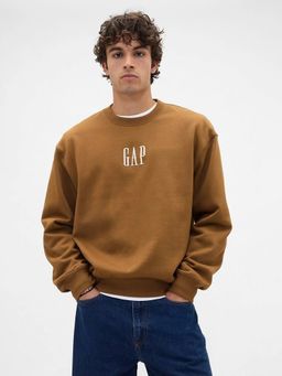 GAP - Men's Brown Logo Drop-Shoulder Sweatshirt