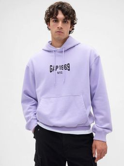 GAP - Men's Lavender Logo Relaxed Fit Hooded Neck Hoodie
