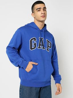 GAP - Men's Blue Logo Hooded Neck Hoodie