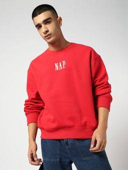 GAP - Men's Red Typography Sweatshirt