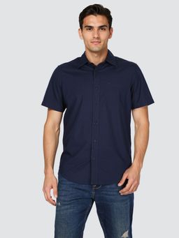 Lee - Men Solid Blue Regular Fit Shirt