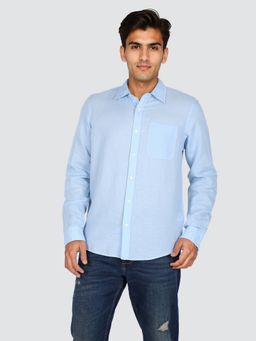 Lee - Men Solid Blue Regular Fit Shirt