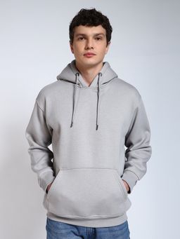 Perch - Grey Solid Regular Fit Hoodie