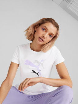Puma - Ess+ Logo Power Womens White T-Shirt