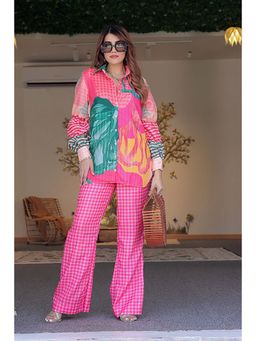 Label Aditi Hundia - Strawberry Pink Co-Ord (Set of 2)