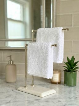 Mason Home - Melrose Hand Towel Stand - White & Silver