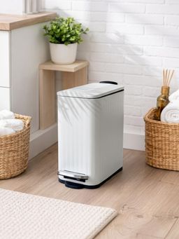 Mason Home - Verve Metallic Dustbin - White (6L)