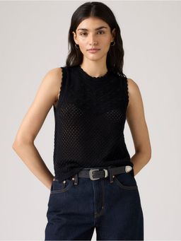 Levi's - Black Cotton Crew Neck Sleeveless Top