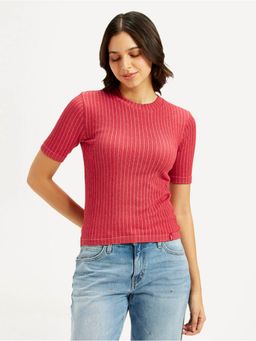 Levi's - Red Nylon Crew Neck Half Sleeves T-Shirt