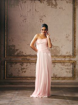 Masumi Mewawalla - Baby Pink One Shoulder Gown