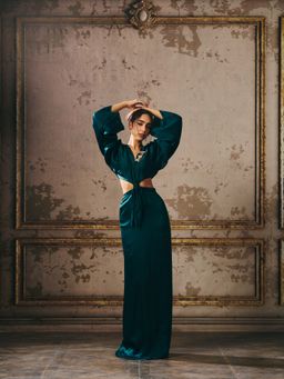 Masumi Mewawalla - Bottle Green Twisted Dress