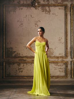 Masumi Mewawalla - Green Corset Gown