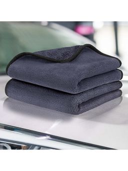 Story@Home - 500 GSM Microfiber Face Towel Grey, Solid (Pack of 2)