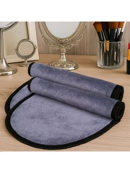 Story@Home - 500 GSM Microfiber Face Towel Grey, Solid (Pack of 2)
