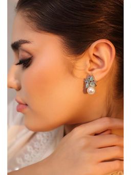 Biba - Women Mint Green Brass Drop Earrings