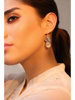 Biba - Women White Brass Drop Earrings