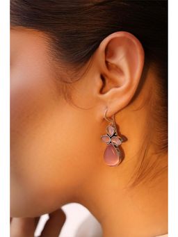 Biba - Women Light Pink Brass Drop Earrings