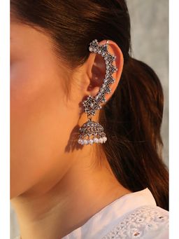 Biba - Women Oxidised Alloy Pearls Ear Cuffs