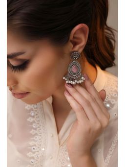 Biba - Women Oxid Light Peach Brass Drop Earrings