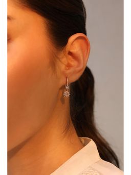 Biba - Women White Brass Drop Earrings