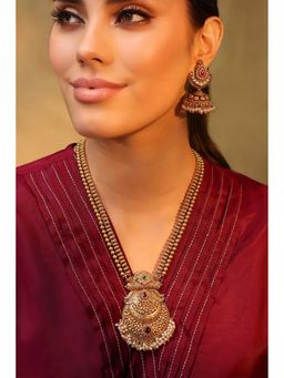 Biba - Women Gold Plated Brass Multi-Color Stone Jewellery Set