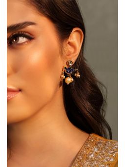 Biba - Women Blue Brass Drop Earrings