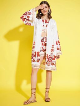 StyleStone - Womens Shrug, Inner and Shorts Rayon Co-Ord