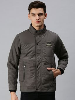 SHOWOFFFF - Men Casual Solid Grey Jacket