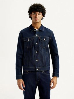 Levi's - Mens Solid Dark-Blue Denim Jacket