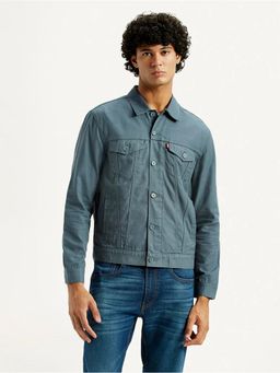 Levi's - Mens Solid Greyish-Blue Trucker Jacket
