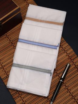 Alvaro Castagnino - Men Stripe Pure Cotton Handkerchiefs (Pack of 3)