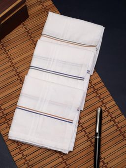 Alvaro Castagnino - Men Stripe Pure Cotton Handkerchiefs (Pack of 3)