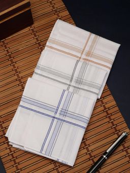 Alvaro Castagnino - Men Stripes Pure Cotton Handkerchiefs (Pack of 3)