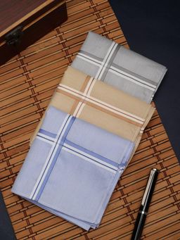 Alvaro Castagnino - Men Assorted Stripes Pure Cotton Handkerchiefs (Pack of 3)
