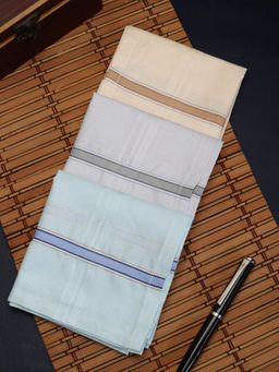 Alvaro Castagnino - Men Assorted Stripes Pure Cotton Handkerchiefs (Pack of 3)