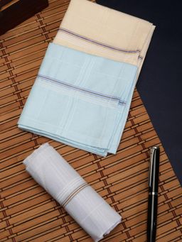 Alvaro Castagnino - Men Assorted Stripes Pure Cotton Handkerchiefs (Pack of 3)