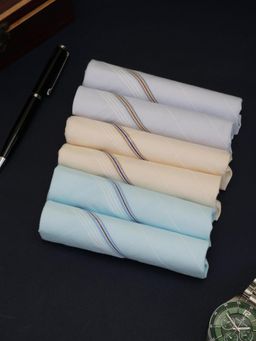 Alvaro Castagnino - Men Assorted Checked Pure Cotton Handkerchiefs (Pack of 6)