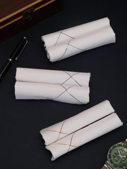 Alvaro Castagnino - Men Stripes Pure Cotton Handkerchiefs (Pack of 6)